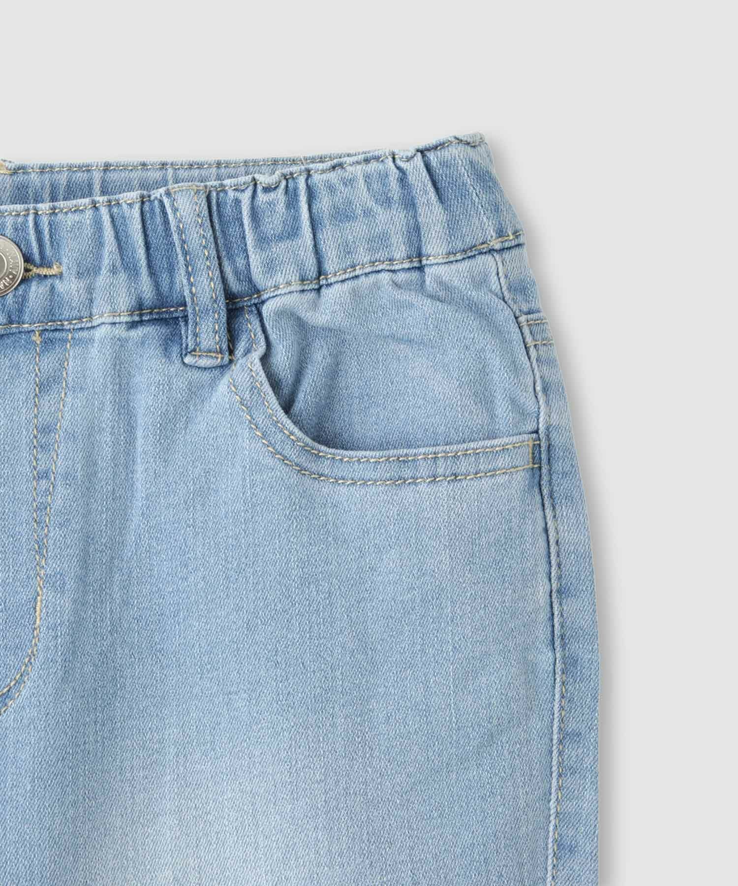 NAVY のびるモン ストレッチデニムフレアパンツ ウエストギャザー