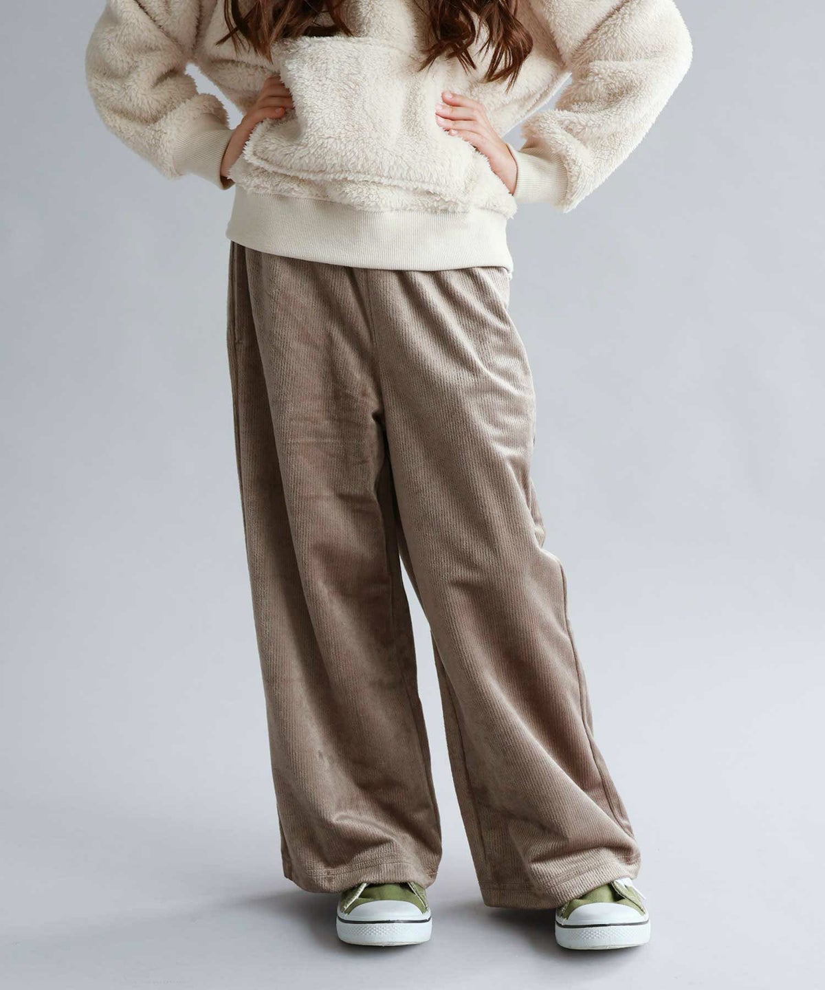 NAVY ベロアコールワイドパンツ キッズ