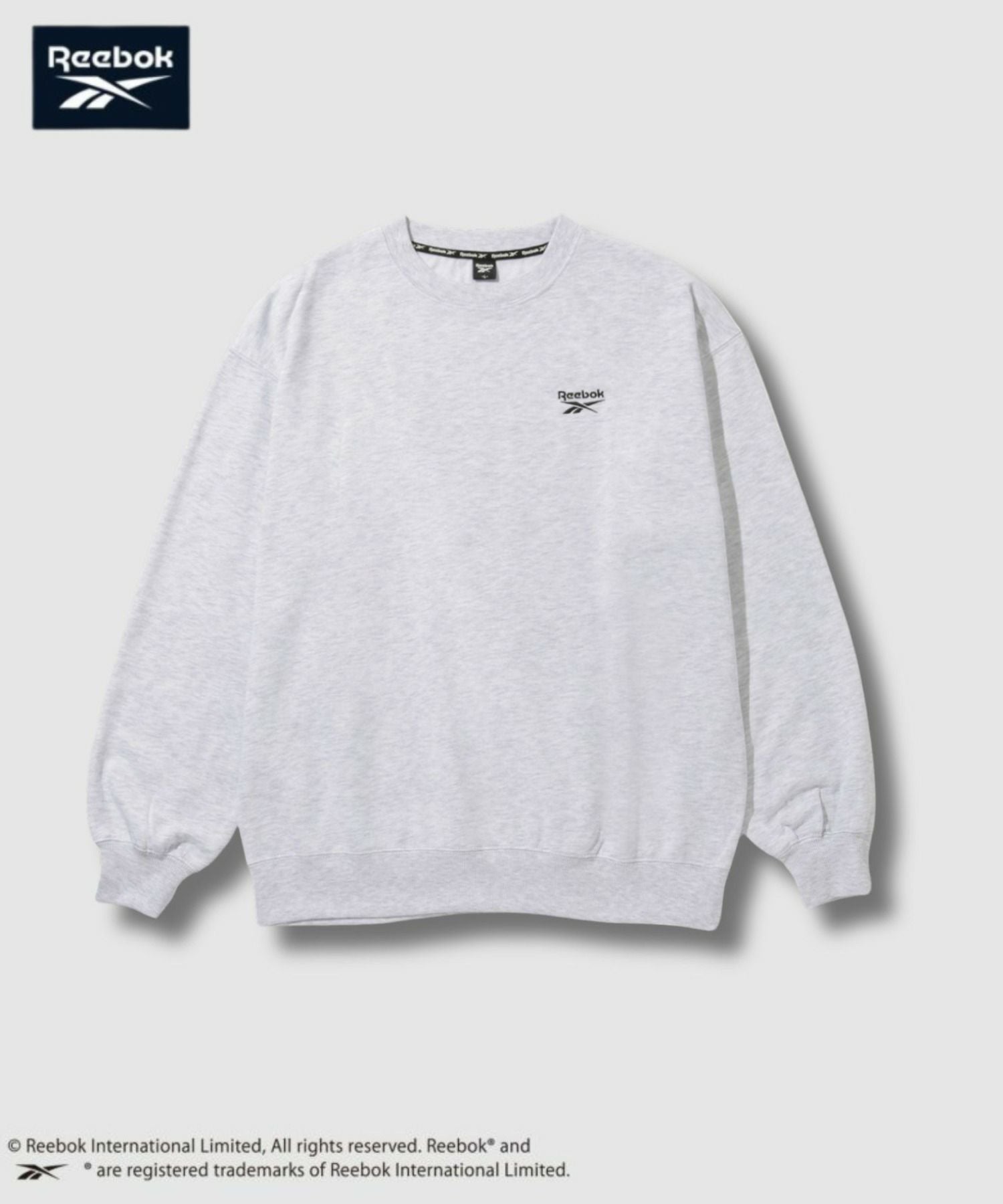 Reebok オーバーサイズワンポイント刺繍プルオーバー メンズ