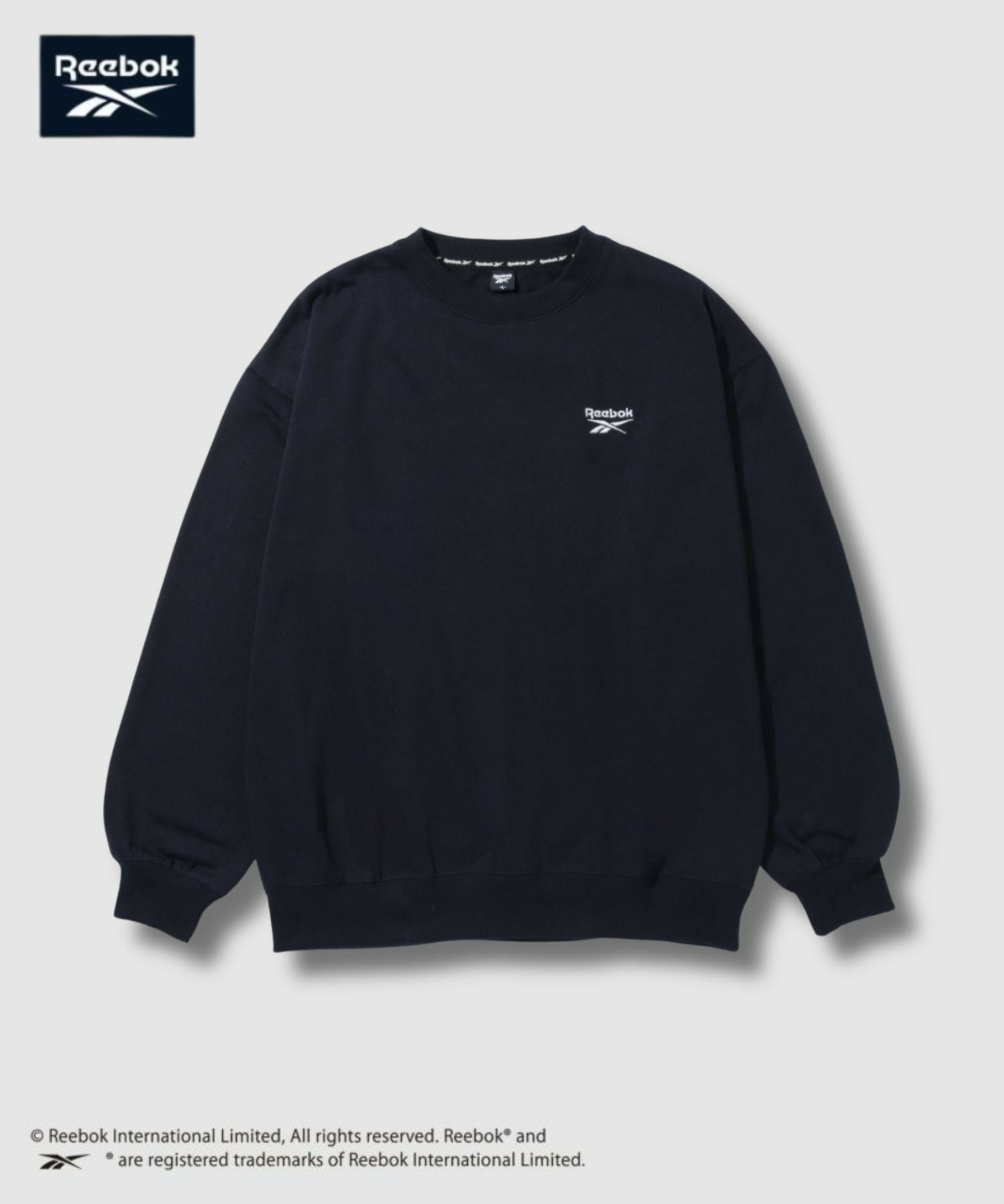 Reebok オーバーサイズワンポイント刺繍プルオーバー メンズ