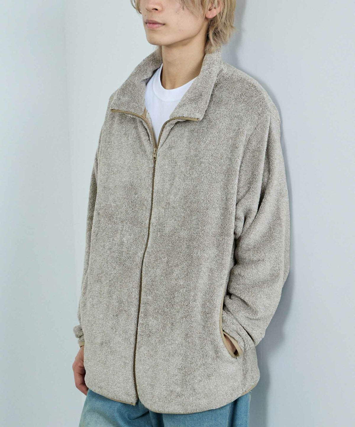 NAVY シャギーフリース ジップジャケット メンズ