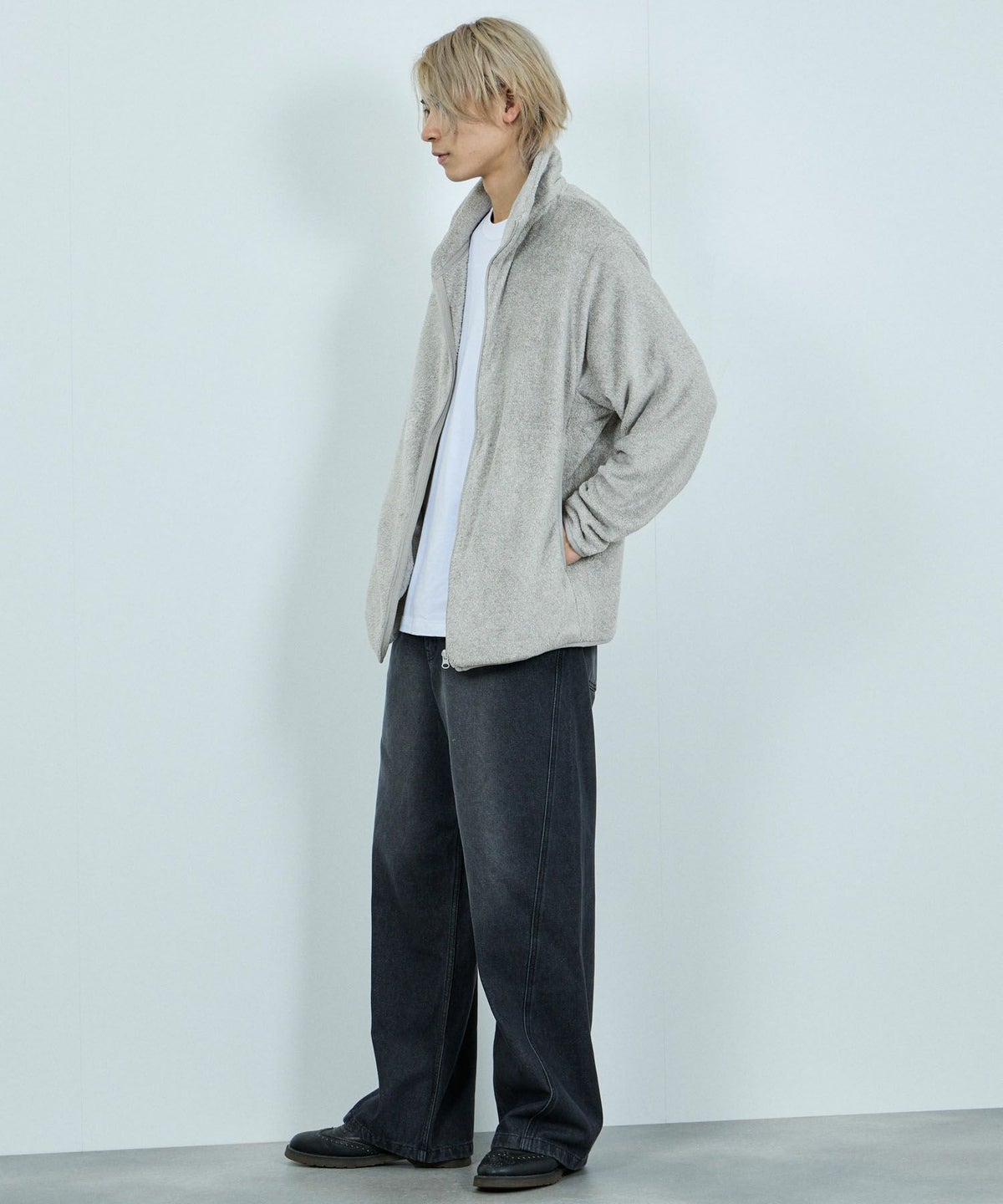 NAVY シャギーフリース ジップジャケット メンズ