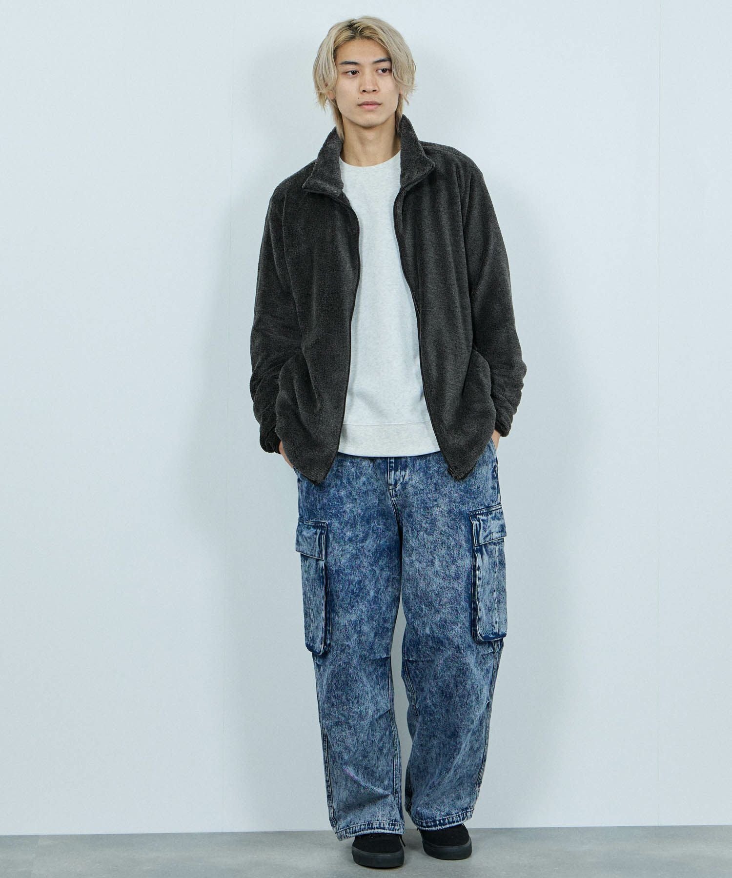 NAVY シャギーフリース ジップジャケット メンズ