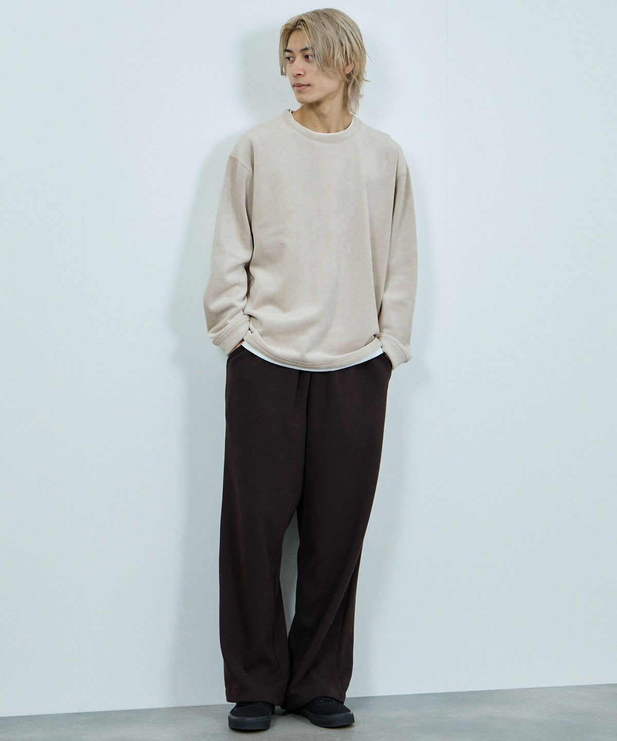 NAVY トロリカットコールクルーネックプルオーバー メンズ