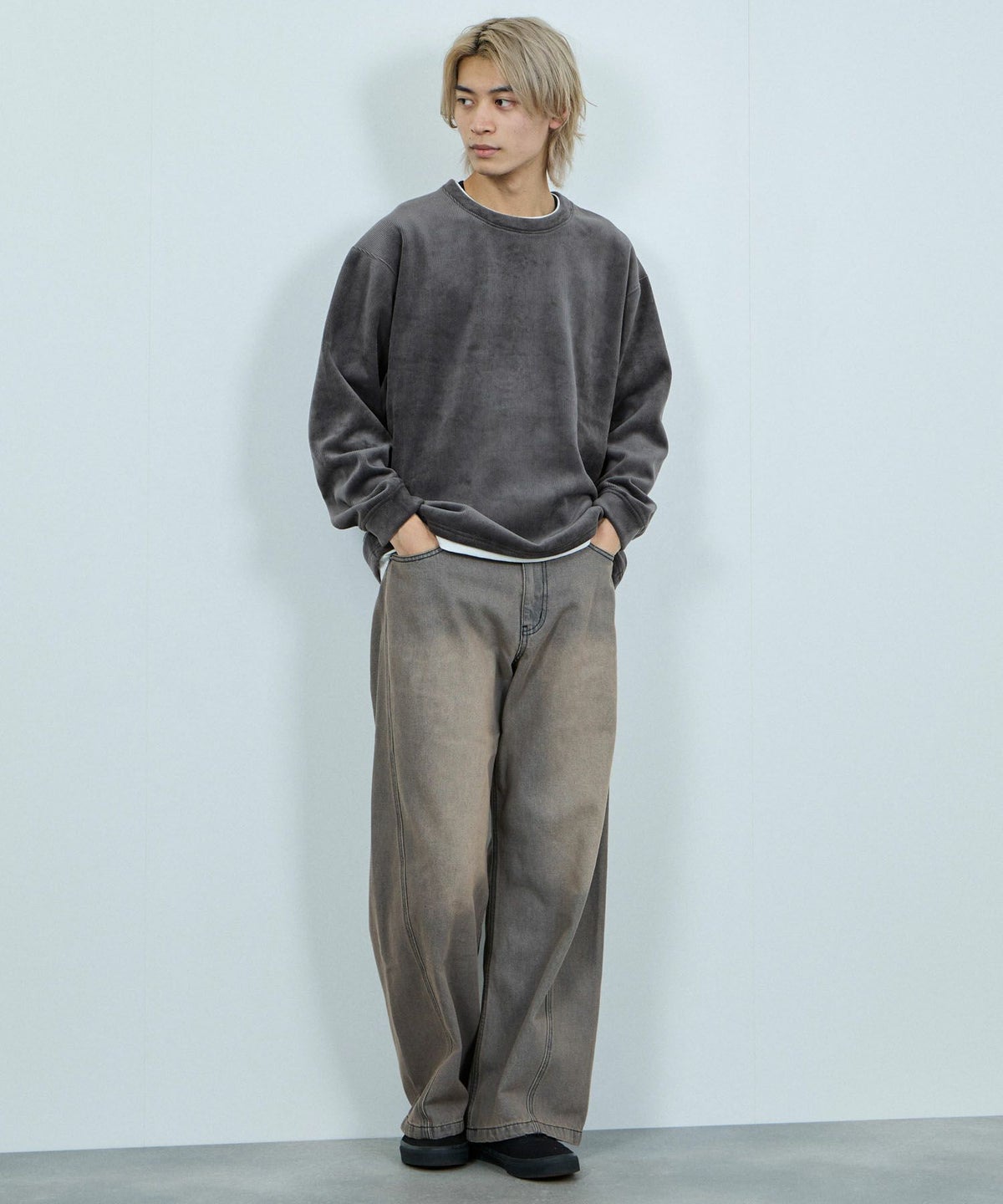 NAVY トロリカットコールクルーネックプルオーバー メンズ