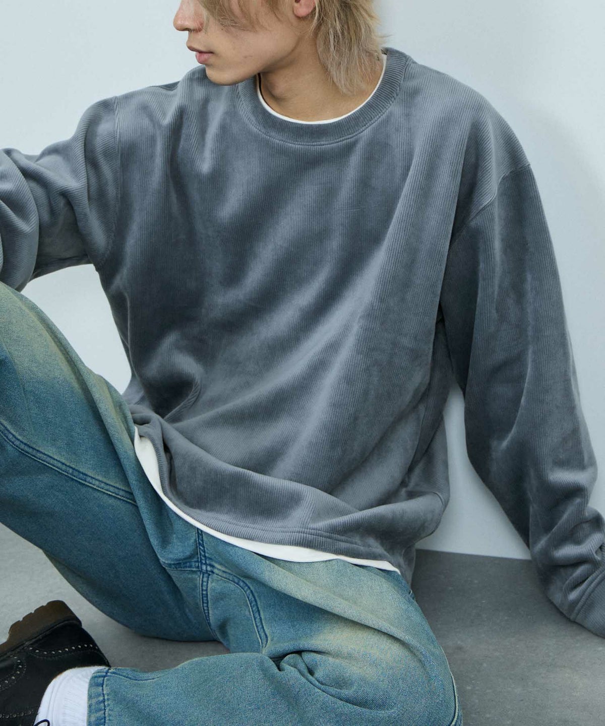 NAVY トロリカットコールクルーネックプルオーバー メンズ