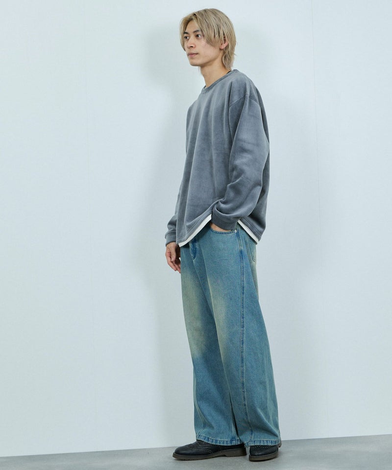 NAVY トロリカットコールクルーネックプルオーバー メンズ商品画像-10