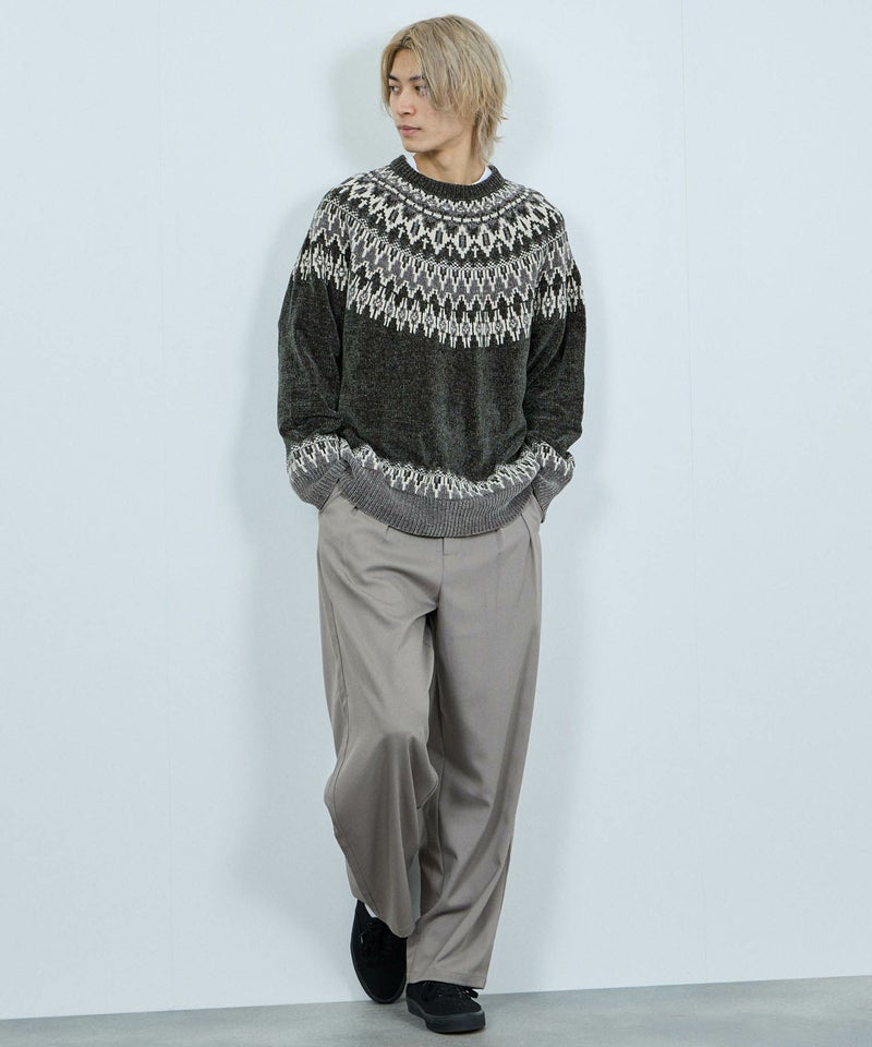 NAVY トロリ求心モールニットプルオーバー メンズ商品画像-6