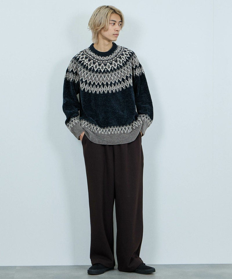 NAVY トロリ求心モールニットプルオーバー メンズ商品画像-8