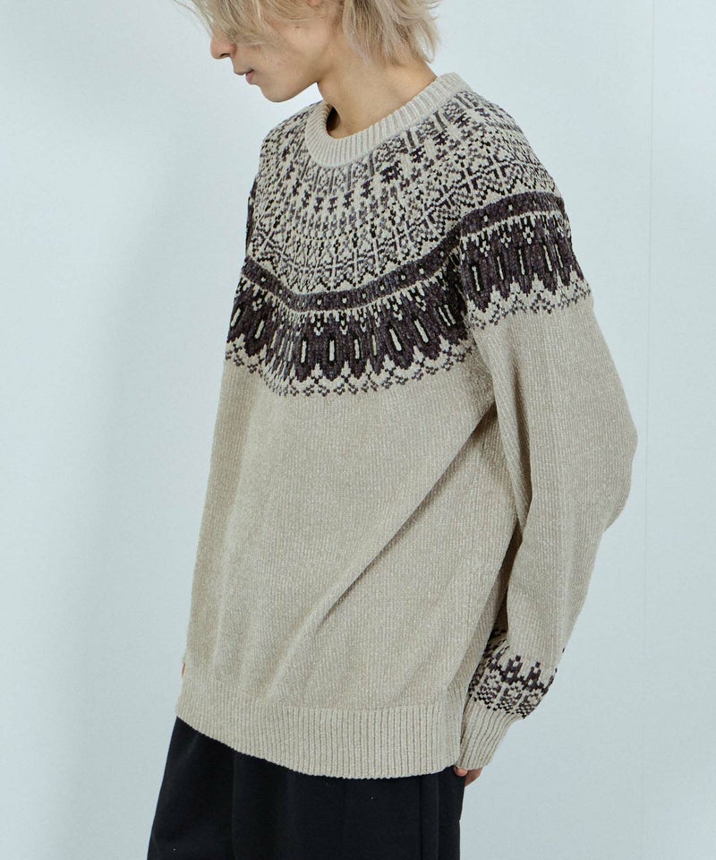 NAVY トロリ求心モールニットプルオーバー メンズ商品画像-9