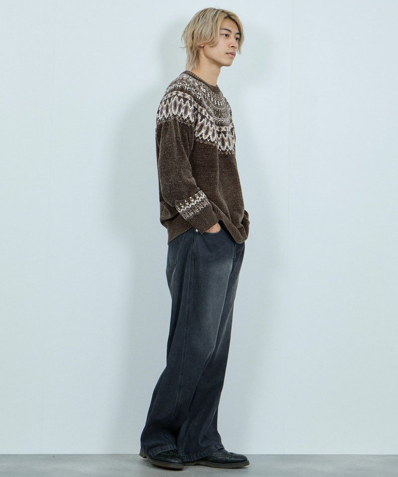 NAVY トロリ求心モールニットプルオーバー メンズ商品画像-13