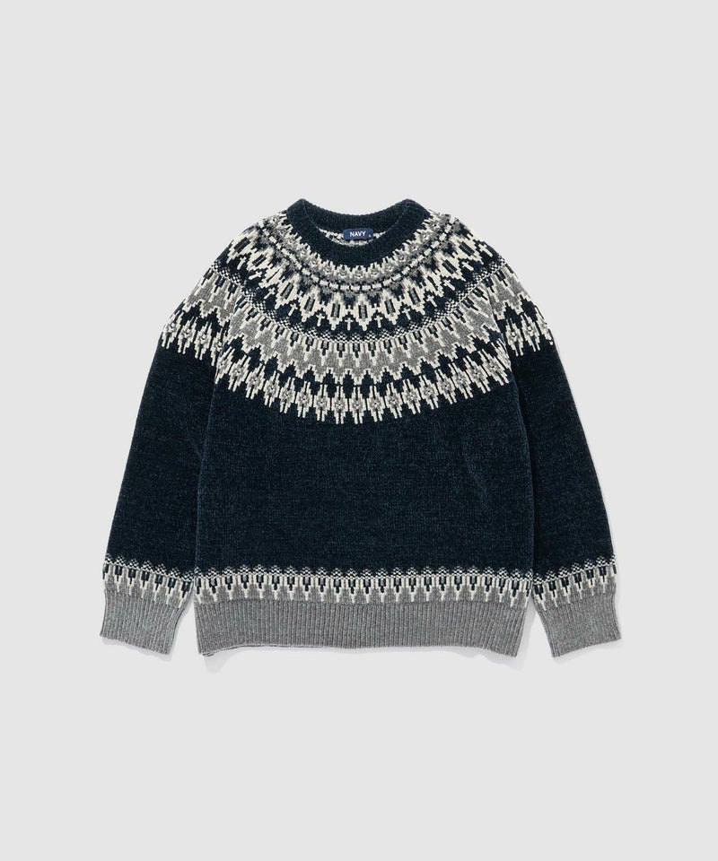 NAVY  トロリ求心モールニットプルオーバー メンズ商品画像-15