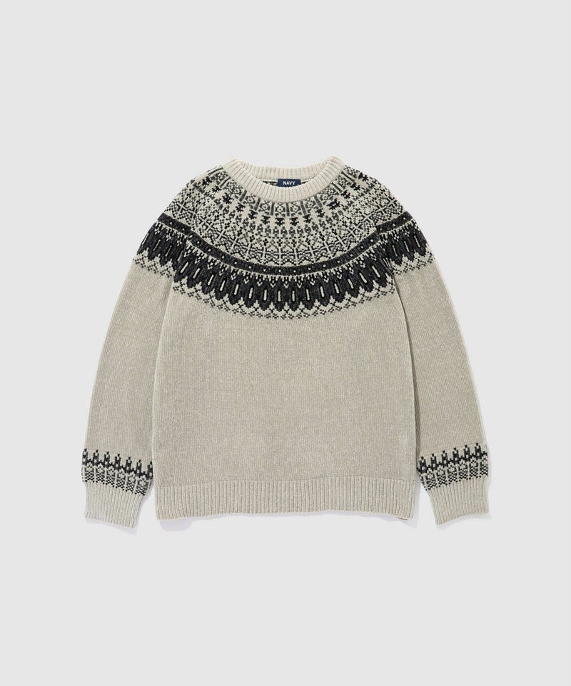 NAVY トロリ求心モールニットプルオーバー メンズ商品画像-16