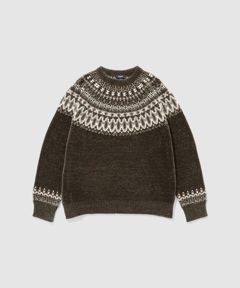 NAVY トロリ求心モールニットプルオーバー メンズ商品画像-17