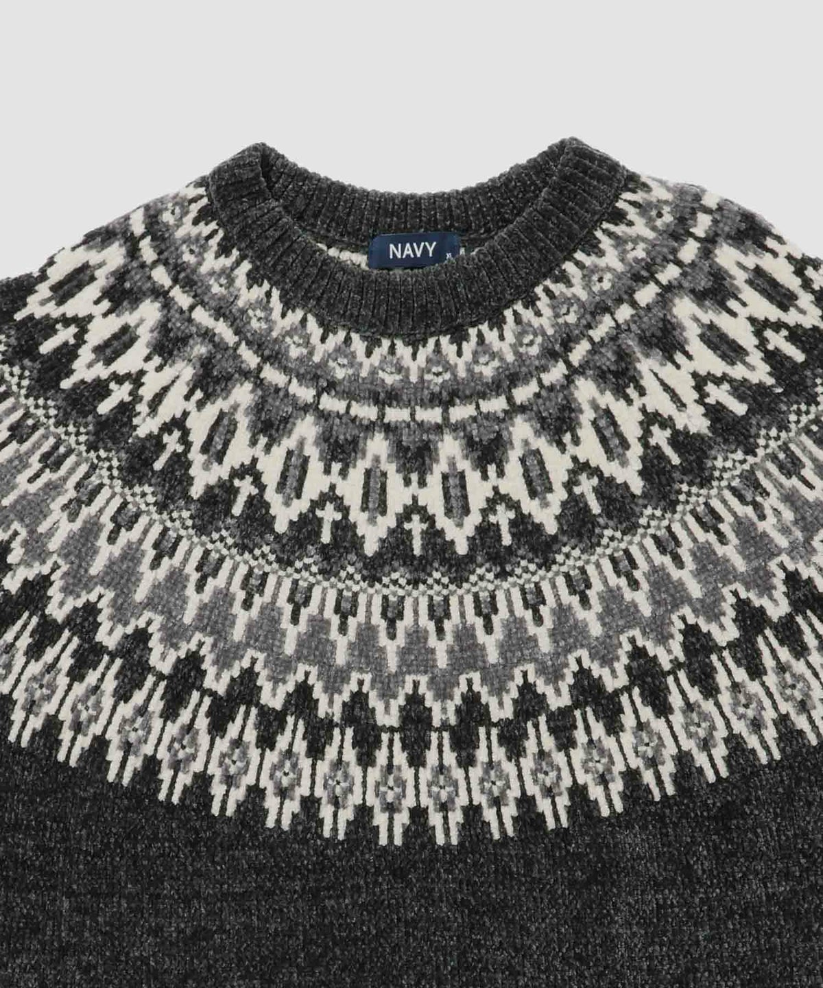 NAVY トロリ求心モールニットプルオーバー メン