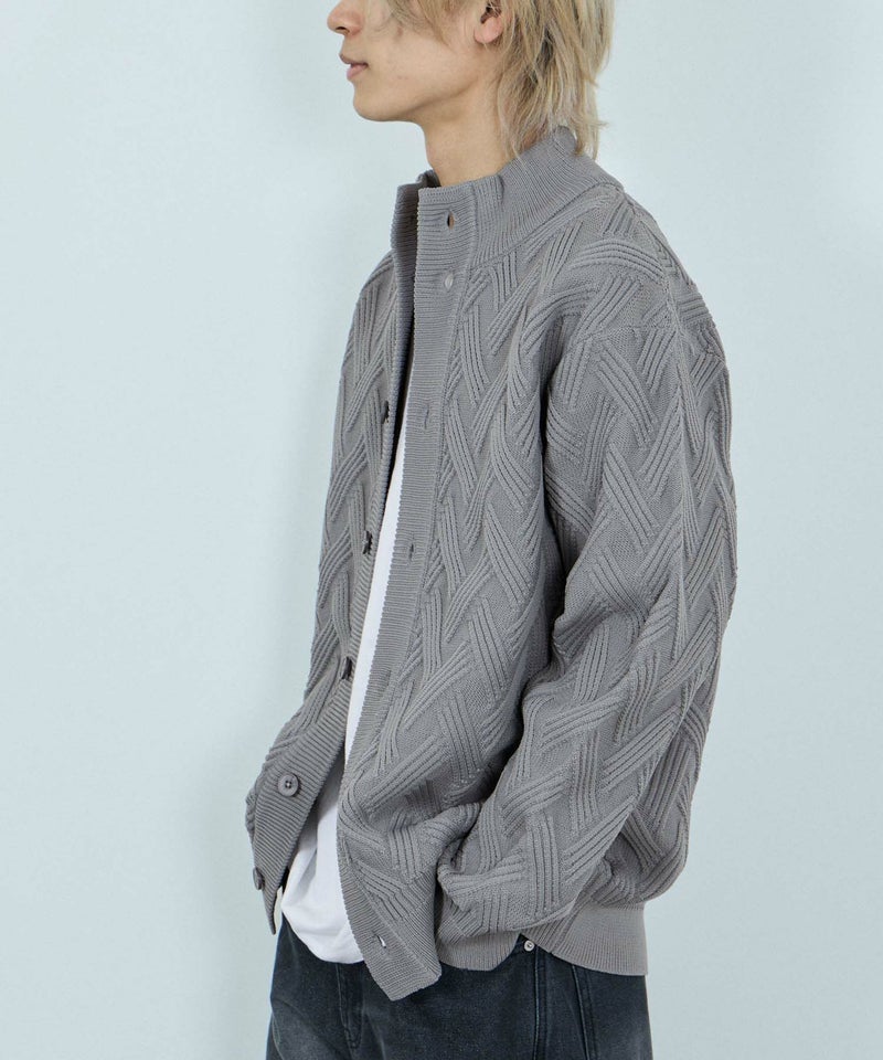 NAVY リンクススタンドネックカーディガン メンズ商品画像-2