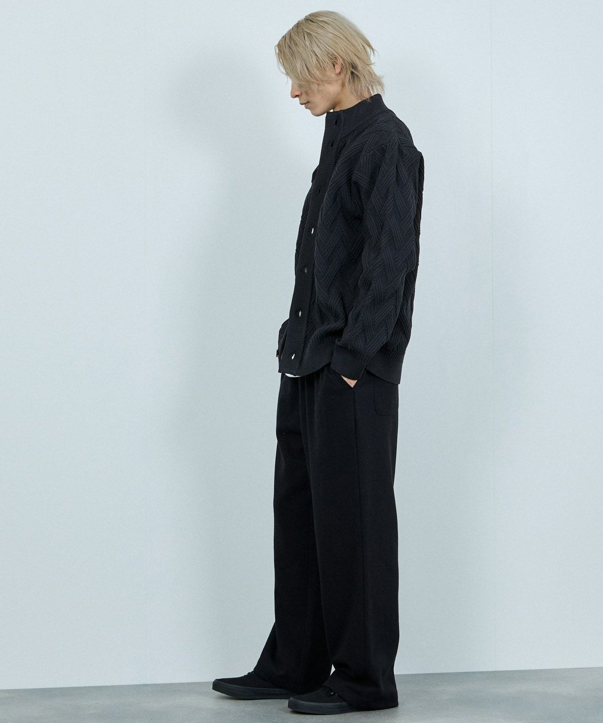  [期間限定価格]NAVY リンクススタンドネックカーディガン メンズ