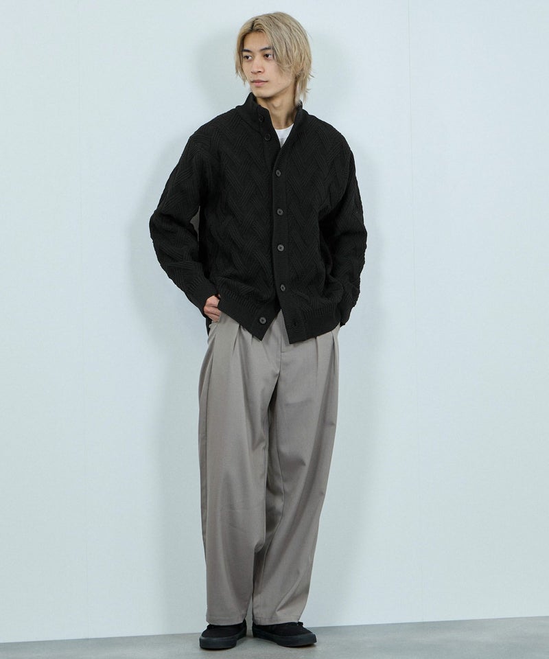 [期間限定knit]NAVY  リンクススタンドネックカーディガン メンズ商品画像-10