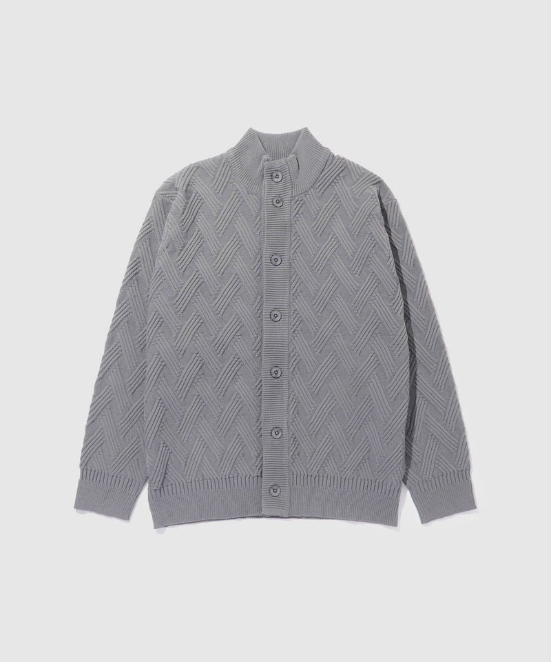 [期間限定knit]NAVY  リンクススタンドネックカーディガン メンズ商品画像-12