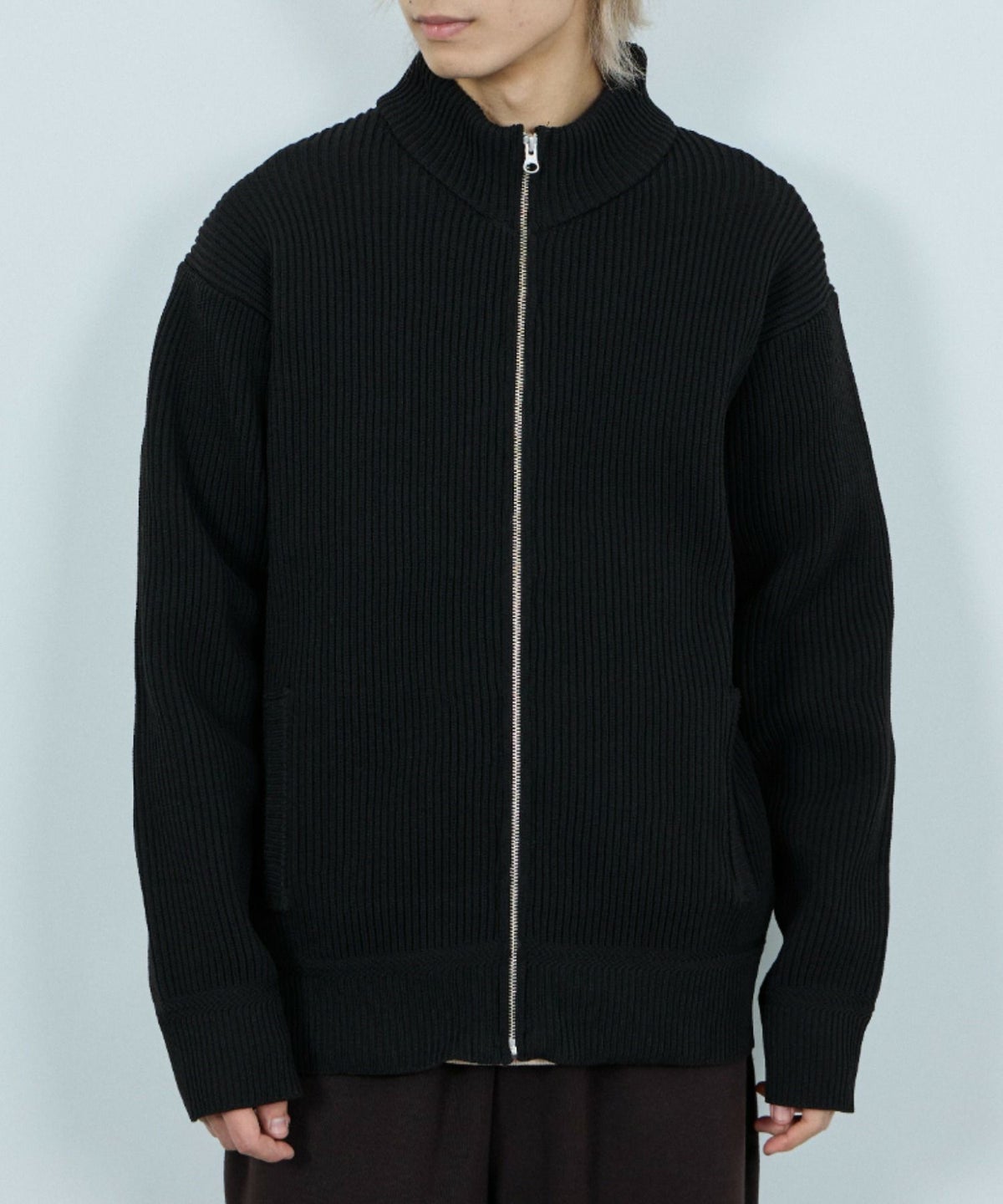 [期間限定価格]NAVY 畦ドライバーズニットブルゾン メンズ