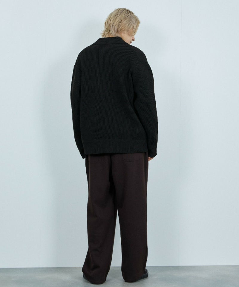 NAVY 畦ドライバーズニットブルゾン メンズ商品画像-7