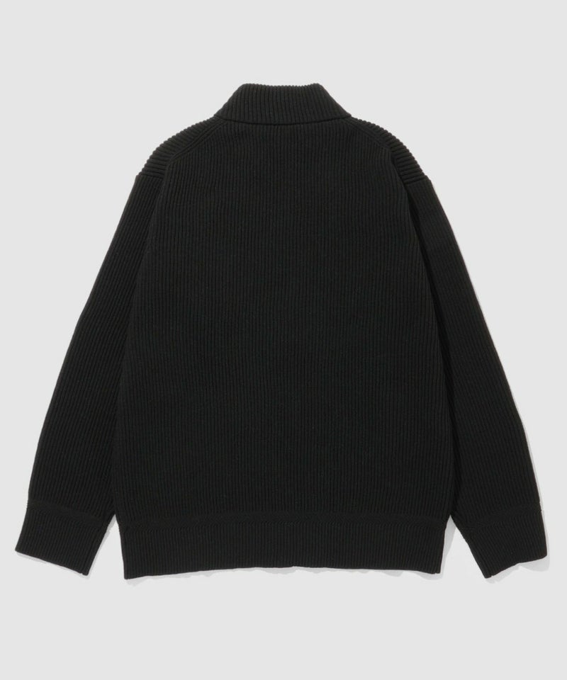 NAVY 畦ドライバーズニットブルゾン メンズ商品画像-12