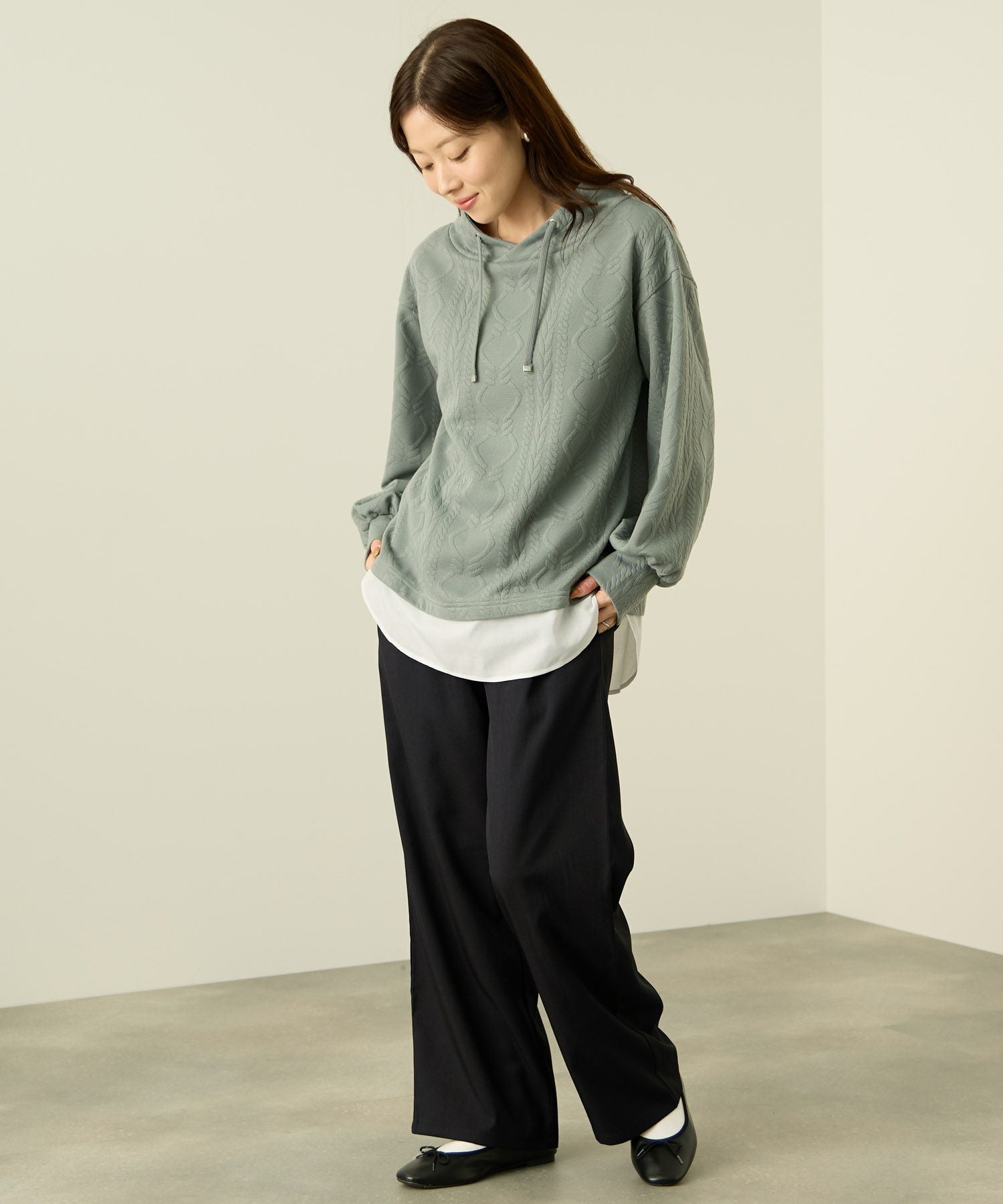 nAvy ワイドストレートパンツ レディース