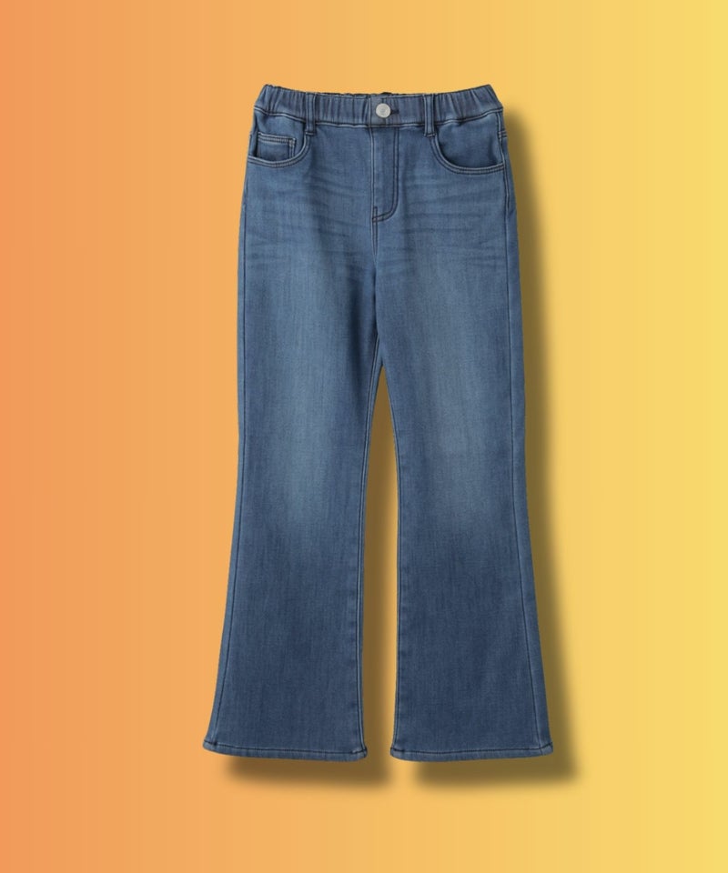 NAVY  MAC HEAT 特暖 デニムパンツ フレア キッズ商品画像-2