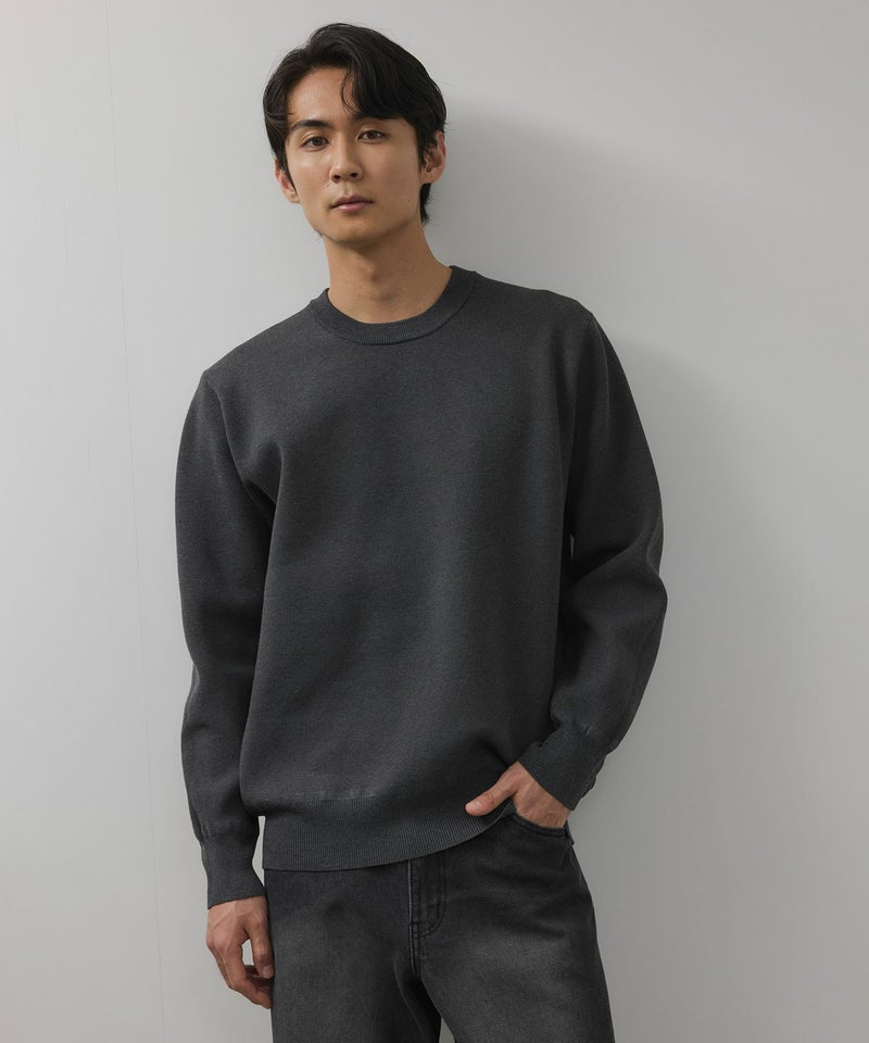 NAVY 快適ニット ミラノリブクルーネック メンズ商品画像-1