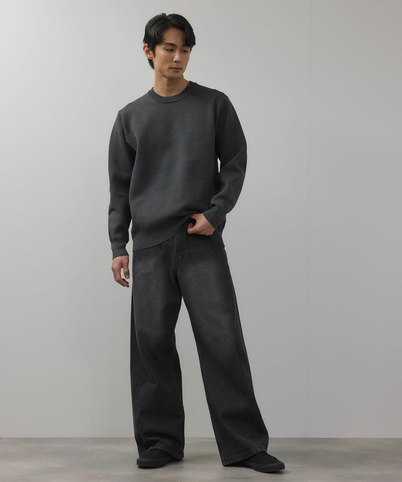 [期間限定価格]NAVY  快適ニット ミラノリブクルーネック メンズ商品画像-11