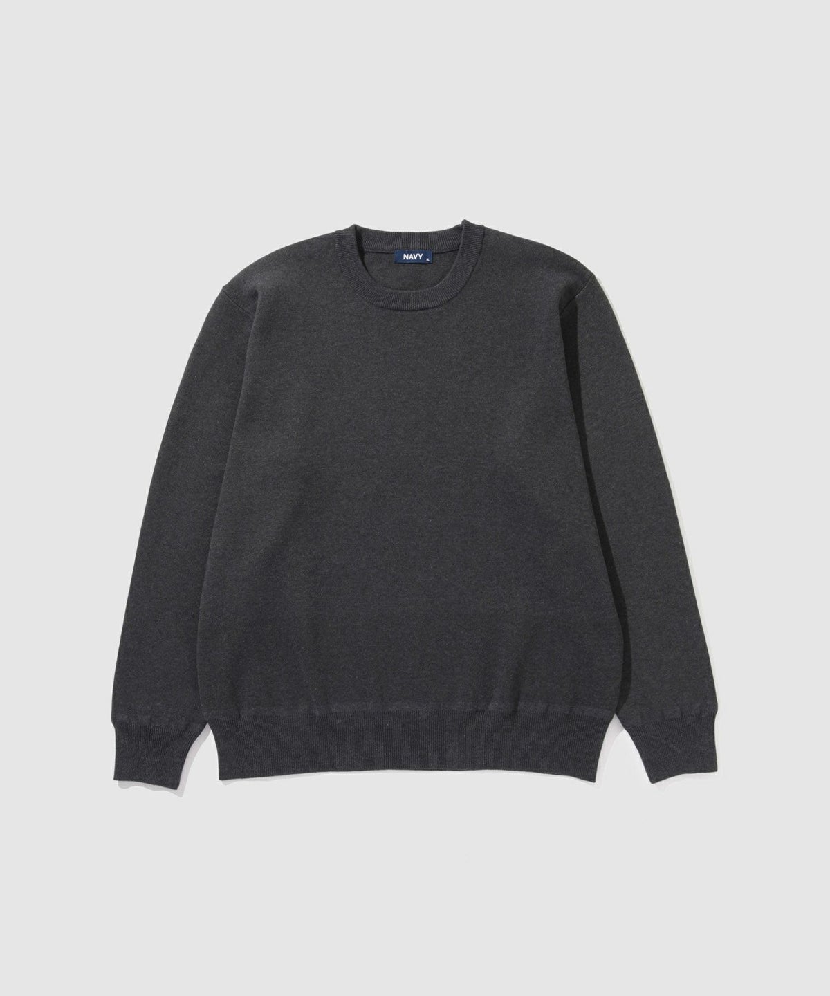 NAVY 快適ニット ミラノリブクルーネック メンズ