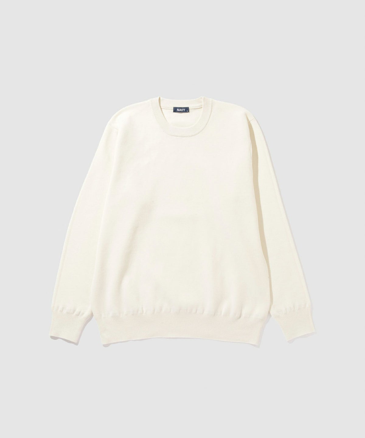 NAVY 快適ニット ミラノリブクルーネック メンズ