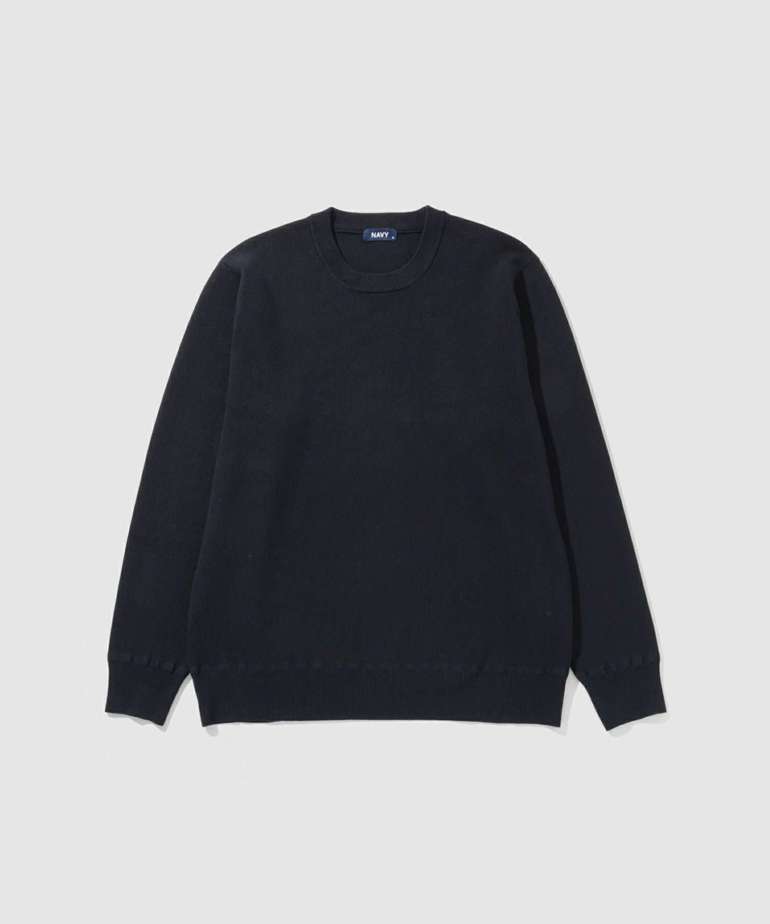 NAVY 快適ニット ミラノリブクルーネック メンズ