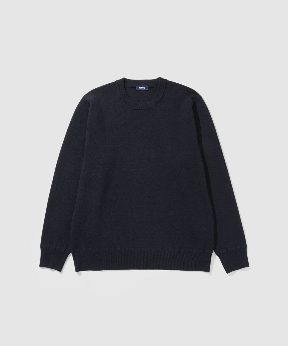NAVY 快適ニット ミラノリブクルーネック メンズ