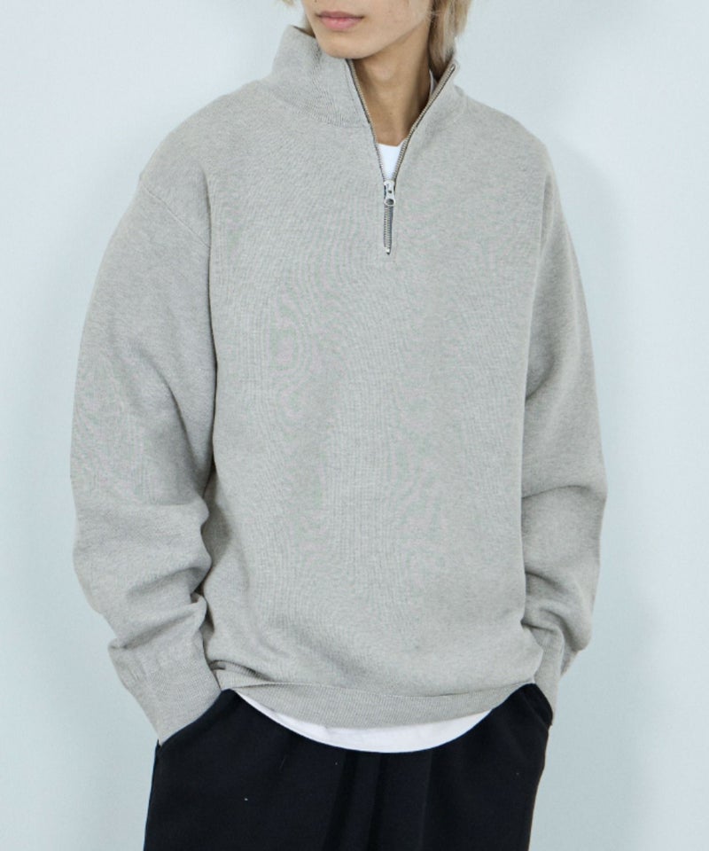 NAVY 快適ニット ミラノリブハーフジップ メンズ商品画像-2