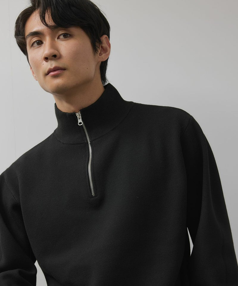 NAVY 快適ニット ミラノリブハーフジップ メンズ商品画像-4