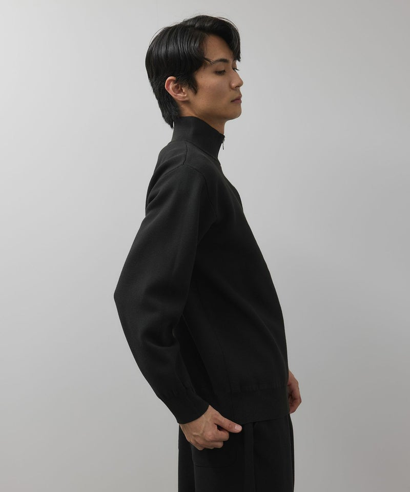 NAVY 快適ニット ミラノリブハーフジップ メンズ商品画像-5