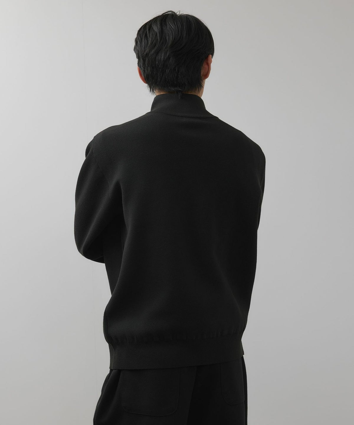 NAVY 快適ニット ミラノリブハーフジップ メンズ