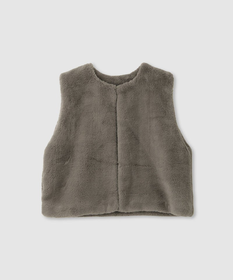 Idnes フェイクファーベスト レディース商品画像-3