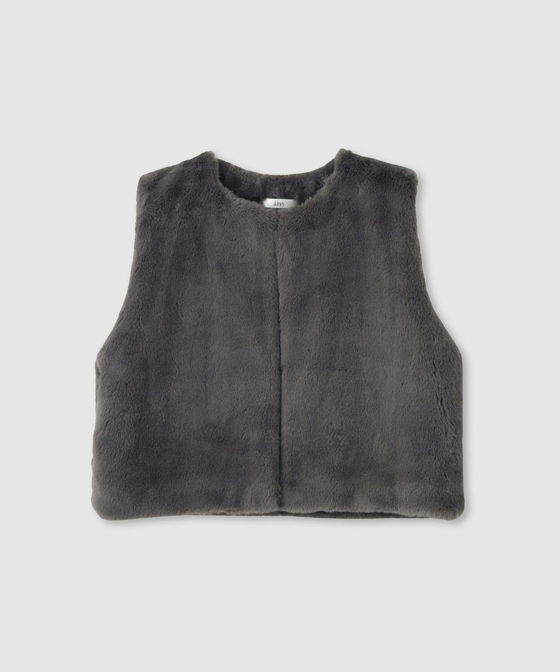 Idnes フェイクファーベスト レディース商品画像-9