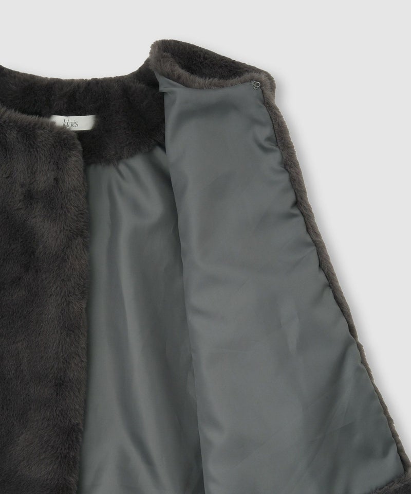 Idnes フェイクファーベスト レディース商品画像-15