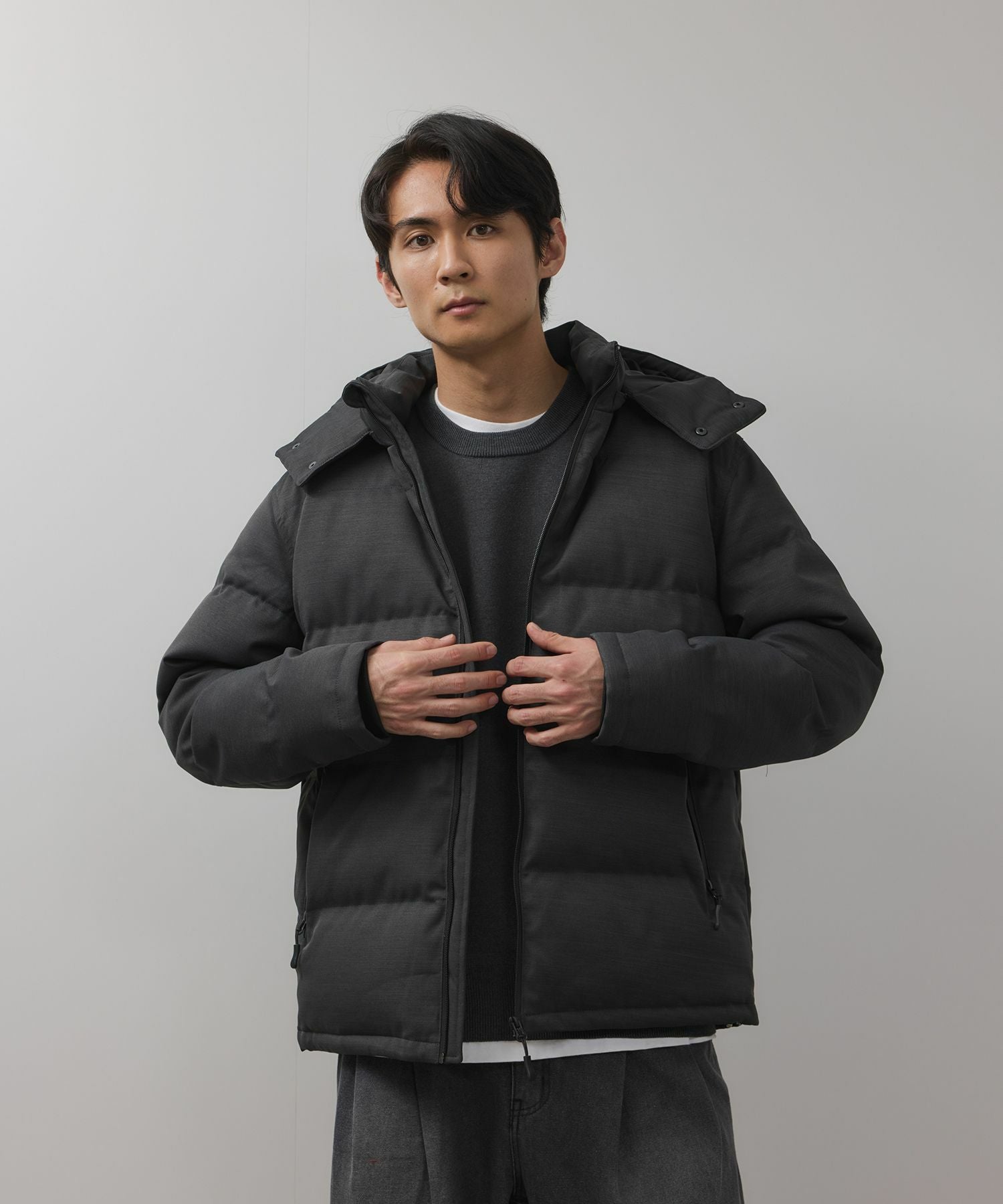 NAVY ウールライクプレミアムダウンジャケット メンズ