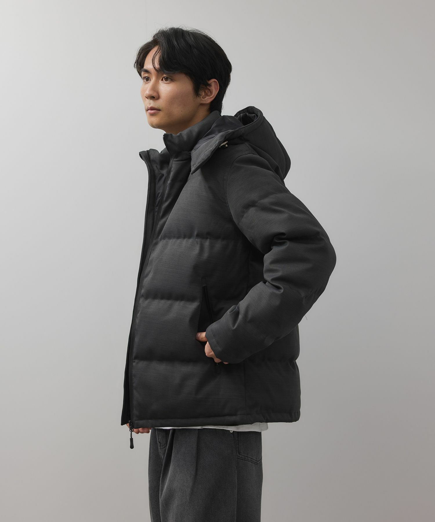 NAVY ウールライクプレミアムダウンジャケット メンズ