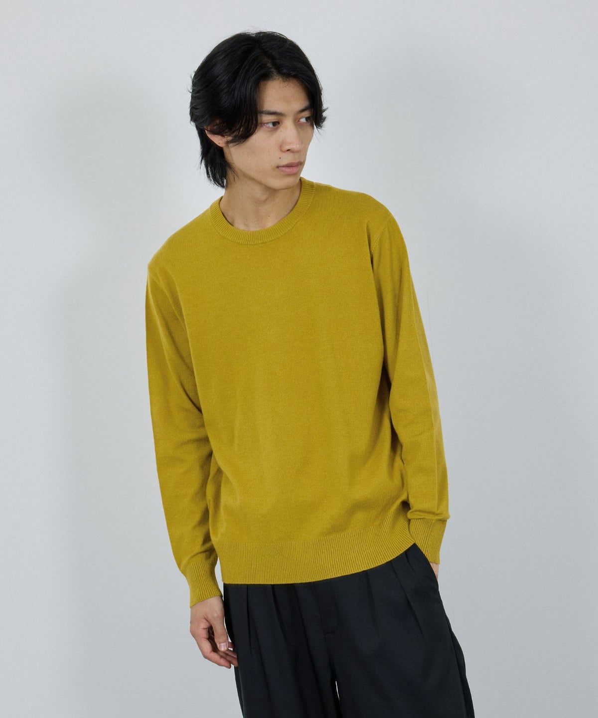 [期間限定価格]NAVY 素肌ニット クルーネック メンズ