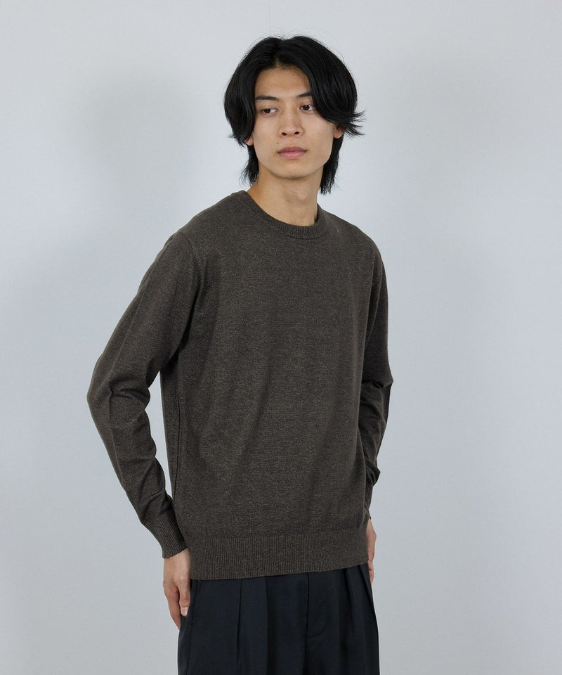 [期間限定knit]NAVY  素肌ニット クルーネック メンズ商品画像-7