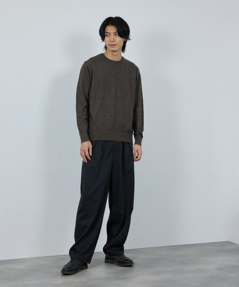 [期間限定knit]NAVY  素肌ニット クルーネック メンズ商品画像-8