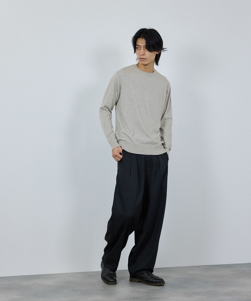 [期間限定knit]NAVY  素肌ニット クルーネック メンズ商品画像-14