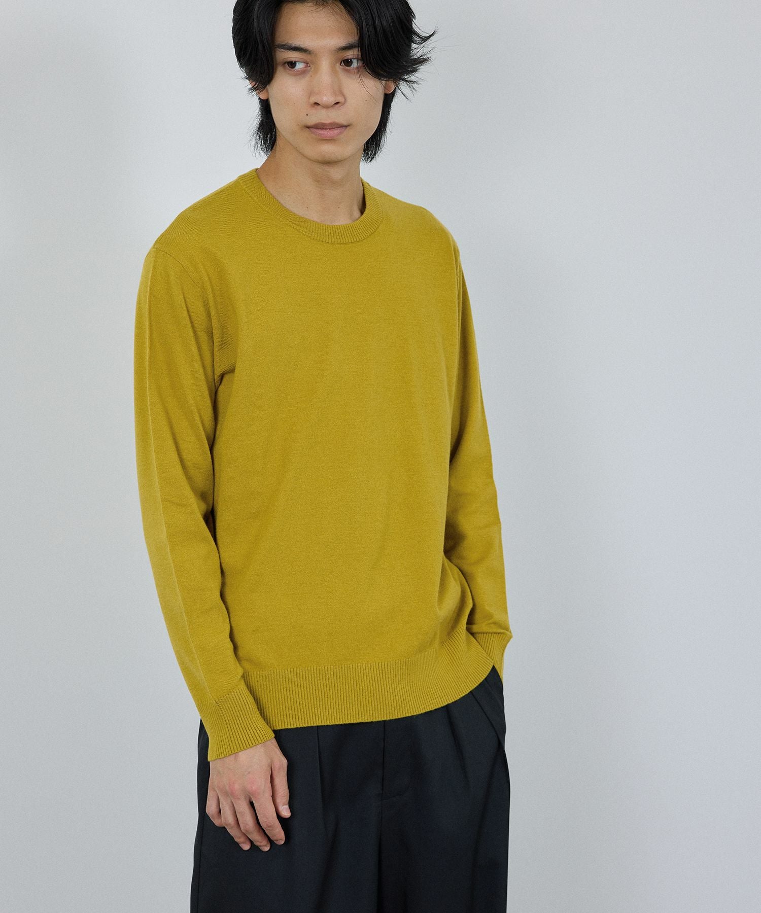 NAVY 素肌ニット クルーネック メンズ