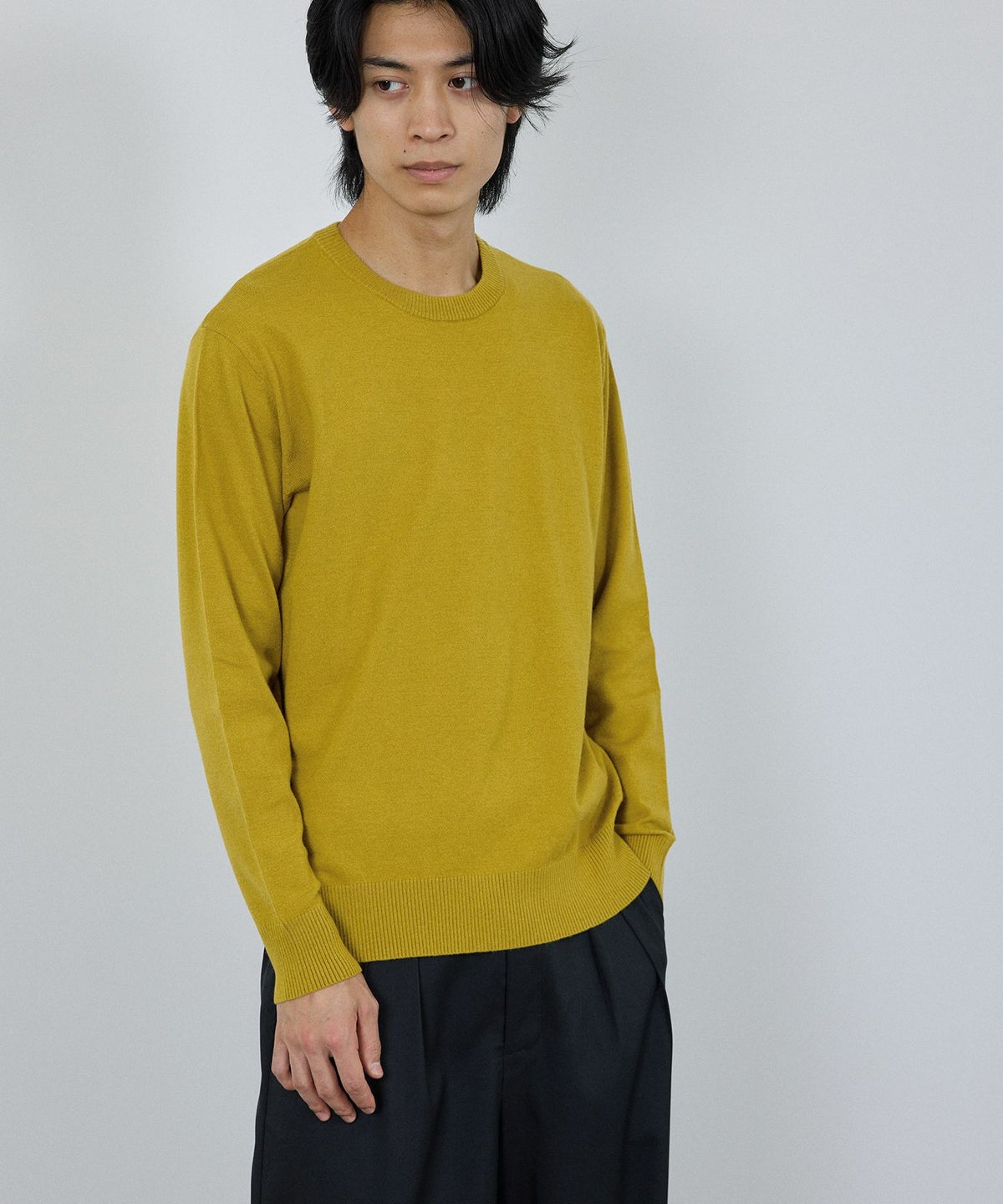 [期間限定価格]NAVY 素肌ニット クルーネック メンズ