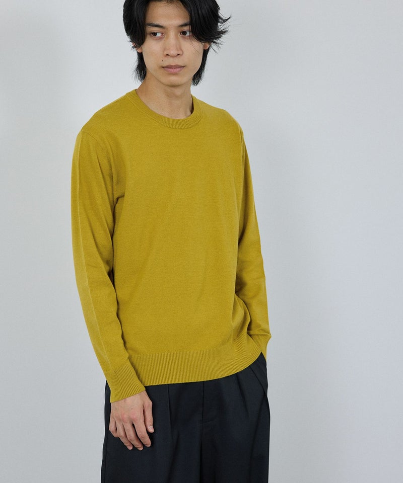 [期間限定knit]NAVY  素肌ニット クルーネック メンズ商品画像-16